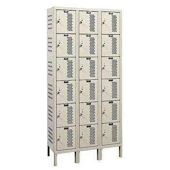 36"W x 18"D x 78"H 6-Tier Heavy-Duty Ventilated Locker- 3-Wide, KD - DS 705205