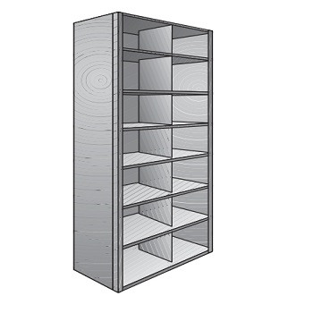 36" x 12" x 87" Bin Unit- 14 Openings - DS 709270