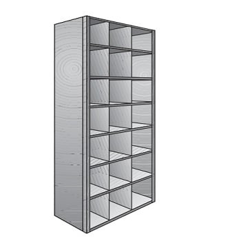 36" x 24" x 87" Bin Unit- 21 Openings - DS 709278