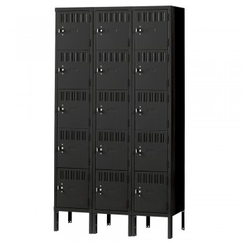12x12x12" Openings - 5-Tier Locker - 3 Lockers Wide - Welded - Black - 3053198P