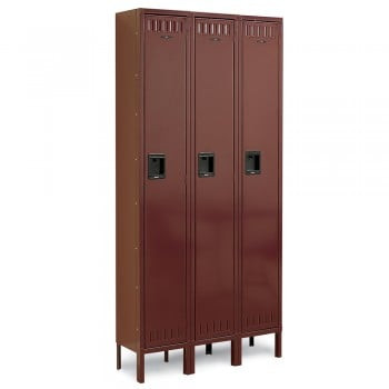 12x15x72" Openings - 1-Tier Locker - 3 Lockers Wide - Welded - Wine - 3049696P