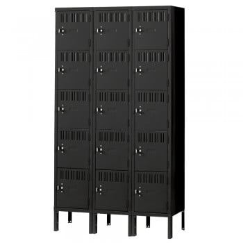 12x18x12" Openings - 5-Tier Locker - 3 Lockers Wide - Welded - Black - 3053398P
