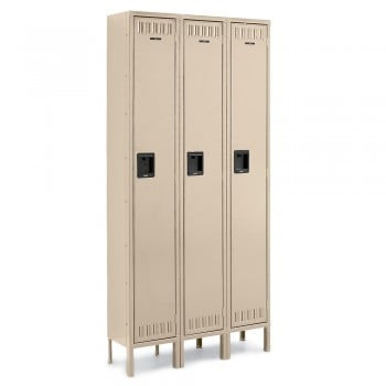 12x18x72" Openings - 1-Tier Locker - 3 Lockers Wide - Welded - Sand - 3049794P
