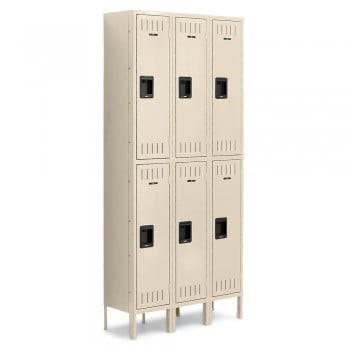 15x18x36" Openings - 2-Tier Locker - 3 Lockers Wide - Welded - Putty - 3051593P