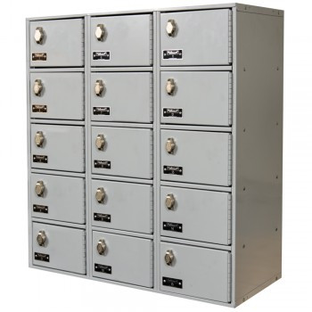 7-1/2 x11x5-1/2" Openings Cell Phone and Tablet Locker - 3 Lockers Wide - Padlock hasp - 6400601P
