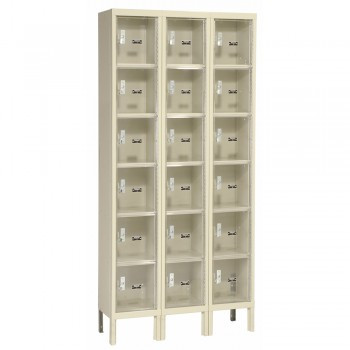 12x15x12" Openings - Safety View Plus 6-Tier Locker - 3 Lockers Wide - Set-Up - 5799502P