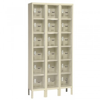 12x18x12" Openings - Safety View Plus 6-Tier Locker - 3 Lockers Wide - Set-Up - 5799602P