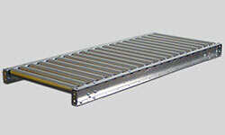 Pallet conveying gravity rollers