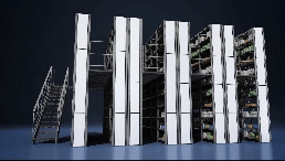 Shelving catwalk system collapses into a VLM with smaller footprint