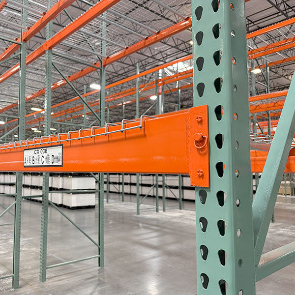 Teardrop beam and upright connection at liquidation in McDonough