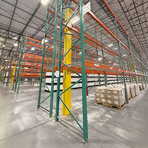 Rows of teardrop rack at liquidation in McDonough