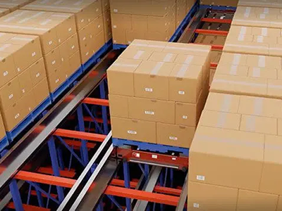 Overhead view of a pallet shuttle