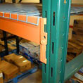 Ridg-U-Rak Slotted Pallet Rack Closeup of Ridg-U-Rak slotted beam and upright connection.
