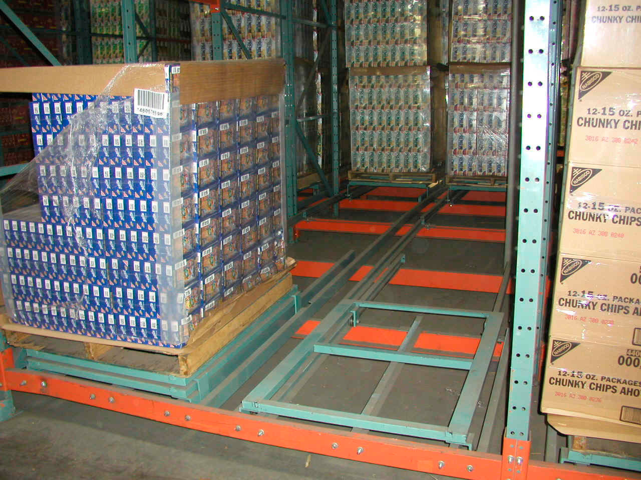 Image of assembled racking with safely organized inventory optimized for depth.