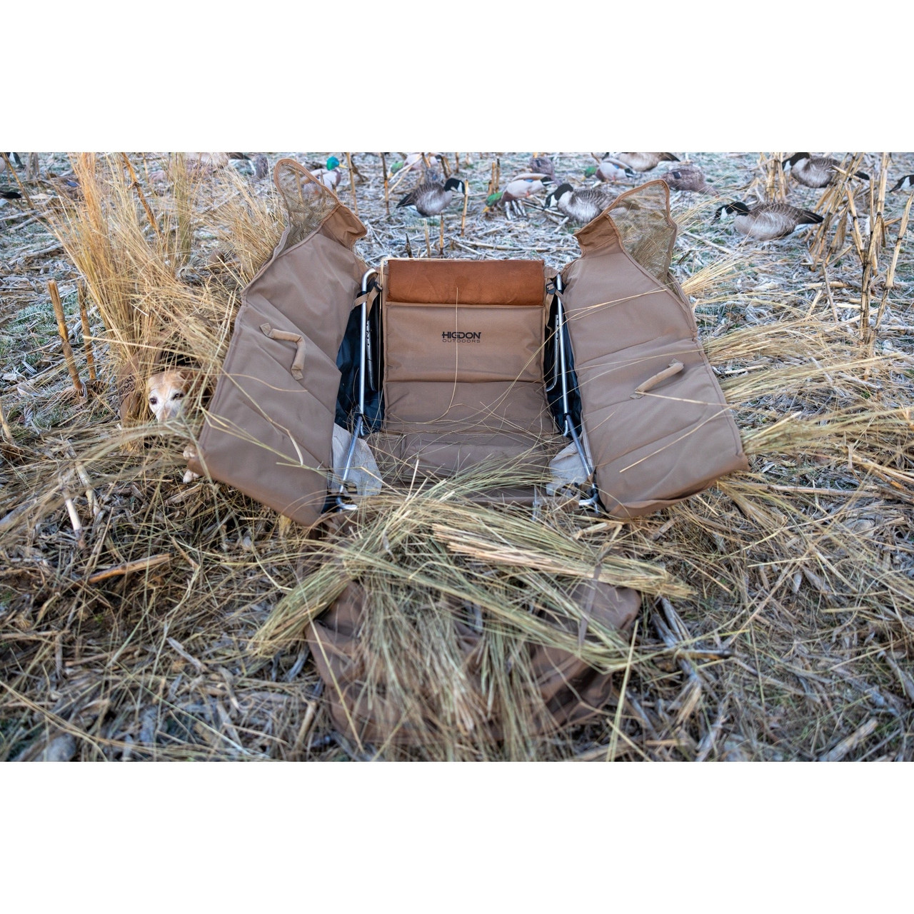 Higdon Quick Draw layout blind brushed into a field edge