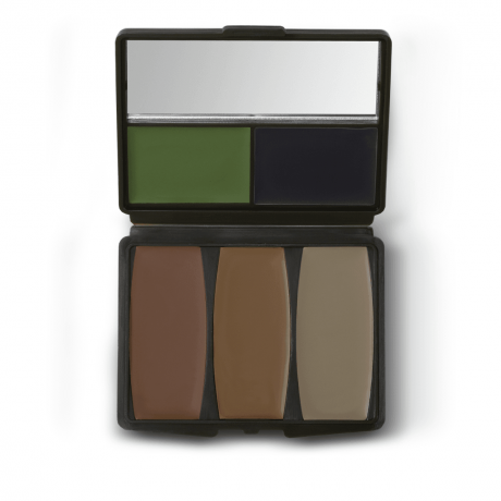 Camo-Compac 5 Color Military Forest makeup kit, open compact