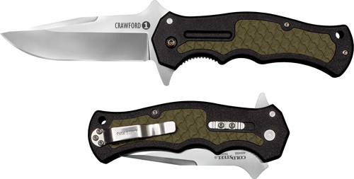 Cold Steel Crawford Model 1 3" Plain Edge Clip Folder Knife
