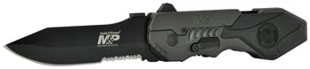 Smith & Wesson M&P 2nd Gen 3.6" Drop Point Serrated Spring Assisted Folding Knife - Black