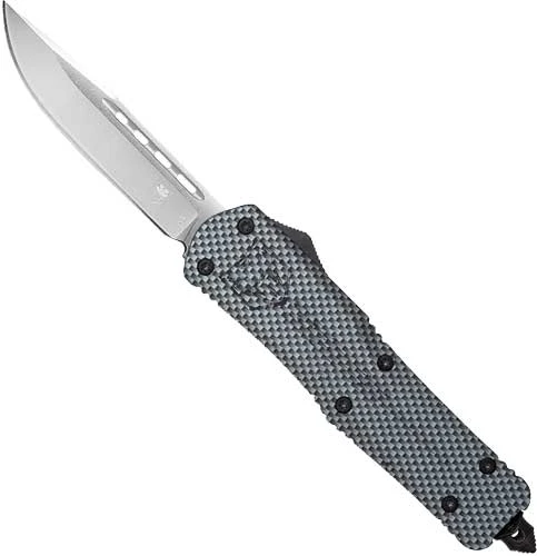 Cobratec Small FS3 3" D2 Drop Point OTF Knife - Carbon Fiber