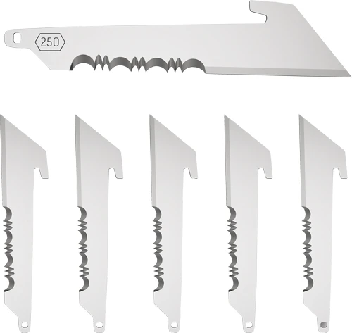 Outdoor Edge 2.5" Utility Blades with Serrations - Black, 6 Pack