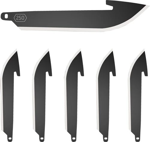 Outdoor Edge 2.5" Drop Point Blade Pack - Black, 6 Pack