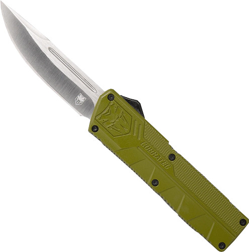 Cobratec Lightweight 3.25" D2 Drop Point Dual Action OTF Knife - OD Green