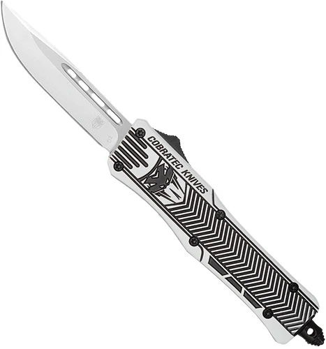 Cobratec Medium CTK1 3" D2 Dual Action OTF Knife with Glass Breaker - Cerakote Arctic White
