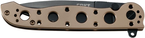 CRKT M16-03BK 3.5" Plain Edge Spear Point Knife - Black Blade / Bronze