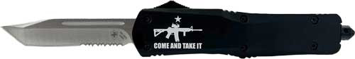 Templar Knife Large 3.5" OTF Knife - Come And Take It AR, Silver Blade