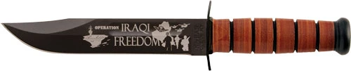 Ka-Bar USMC Operation Iraqi Freedom 7" Knife with Leather Sheath