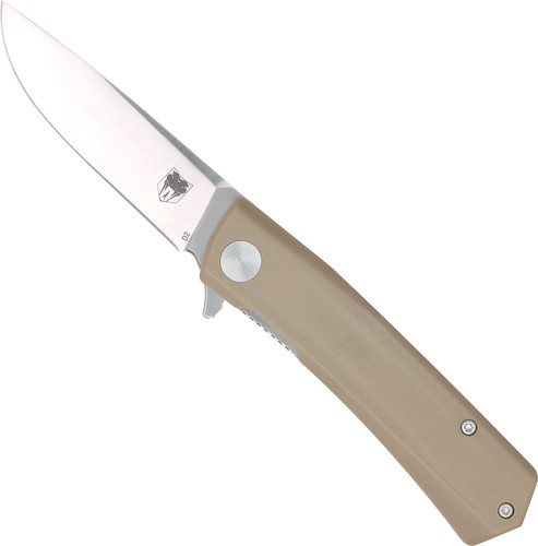 Cobratec Serpent 3" D2 Folding Knife with G10 Scales - Stainless/Tan