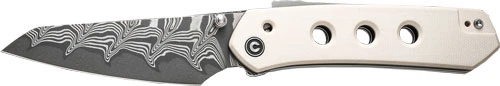 CIVIVI Vision FG 3" Damascus Knife - Ivory, Clam Pack