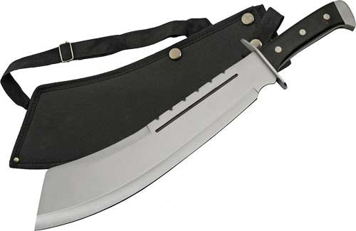 SZCO Rite Edge 13.5" Bully Machete with Stainless Blade and Sheath - Black