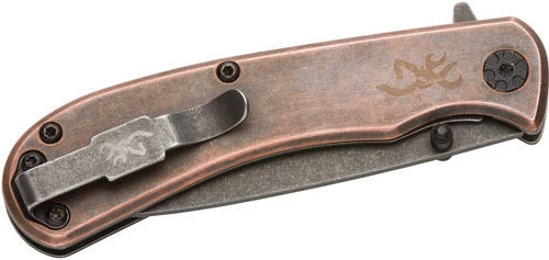 Browning Rivet 3" Folding Knife with Finger Flipper - Copper