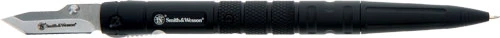 Smith & Wesson 1.6" Folding Pen Knife 7.6" Long - Black Aluminum