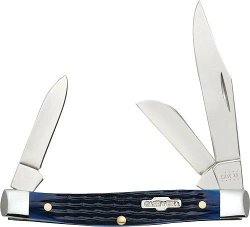 Case Medium Stockman Pocket Knife - Blue Bone Rogers Corn Cob Jig
