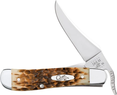 Case Russlock Pocket Knife - Amber Bone Peach Seed Jig