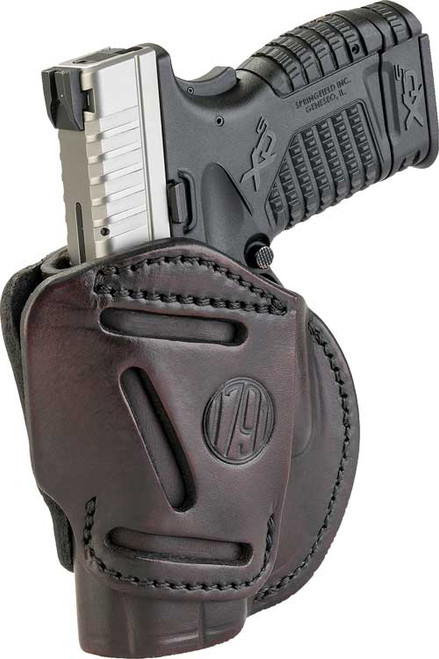 1791 Gunleather 3-Way OWB Holster, Size 4, Glock 26 & Similar, Ambidextrous, Black