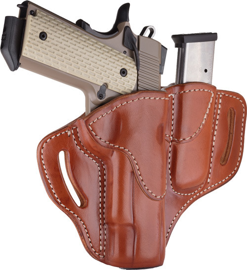 1791 Gunleather BH1 OWB Belt Holster with Mag Holder, 1911 Frame 4-5", Right Hand, Brown