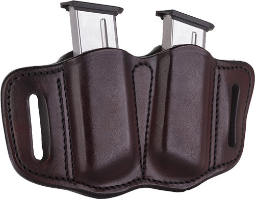 1791 Gunleather M2.1 Double Magazine Carrier, Single Stack Magazines, Signature Brown
