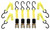 1" X 10' STANDARD DUTY RATCHET STRAPS / HI VIS / 4 PACK