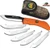 Outdoor Edge Razor Blaze 3.5" Folding Knife with 6 Blades and Sheath - Orange