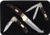 Old Timer Fixed Blade and 2 Folding Knife Combo Gift Tin - Sawcut Handle