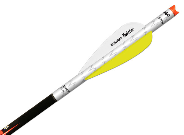 NAP QuikFletch Twister 3 Inch Crossbow Vanes, White/Yellow/Yellow (3 Pack)