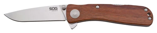 SOG Twitch II 2.65" AUS-8 Drop Point Lockback Folding Knife - Satin/Rosewood