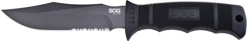 SOG SEAL Pup 4.75" Serrated Knife with Kydex Sheath - Black