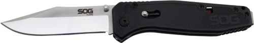 SOG Flare Straight Edge Assisted Folding Knife - Satin Polish