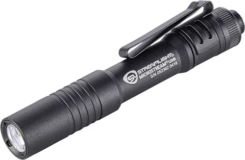 Streamlight MicroStream USB Rechargeable Flashlight with Pocket Clip - Black