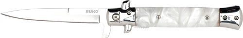 Ruko 4" Spring Assisted Folding Knife - White Pearl Acrylic Handle