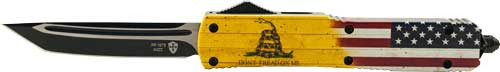 Templar Knife Slim 3.1" Tanto OTF Knife - Don't Tread On Me, Black Blade